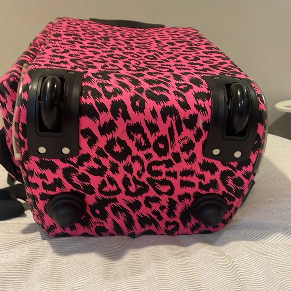 Vintage PINK Victorias Secret Travel Luggage in Pink Leopard Print - Picture 15 of 16
